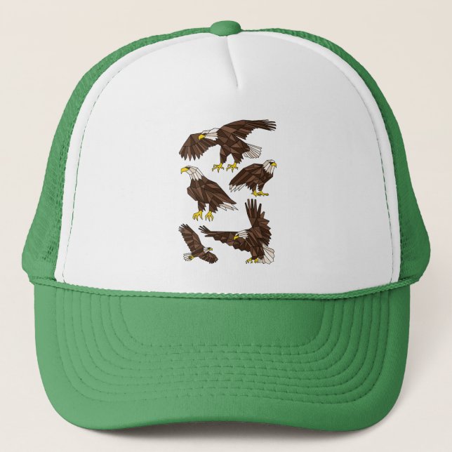 Geometric Eagles Trucker Hat (Front)