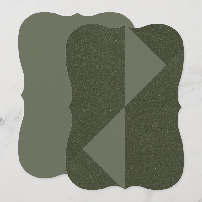 Geometric Edge Flat Note Card – Moss Noir (Front/Back)