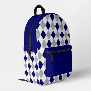 Geometric Elegance: Diamond Pattern Printed Backpack
