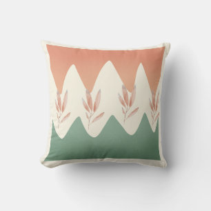 Geometric Elegance Leafy Square Pillow
