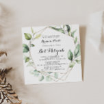 Geometric Elegant Gold Greenery Bat Mitzvah Invitation<br><div class="desc">This geometric elegant gold greenery bat mitzvah invitation is perfect for a modern bat mitzvah. The design features hand-painted botanical green eucalyptus leaves,  adorning a gold geometric frame.</div>