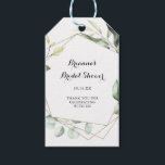 Geometric Elegant Gold Greenery Bridal Shower Gift Tags<br><div class="desc">These geometric elegant gold greenery bridal shower gift tags are perfect for a simple wedding shower. The design features hand-painted botanical green eucalyptus leaves,  adorning a gold geometric frame.</div>