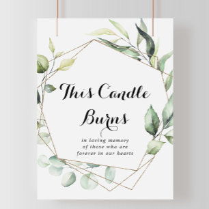 Geometric Elegant Gold This Candle Burns Sign