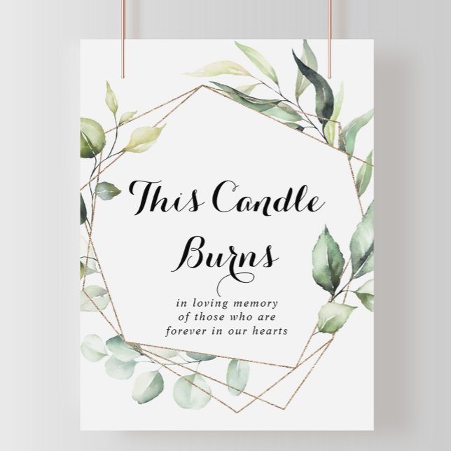 Geometric Elegant Gold This Candle Burns Sign (Creator Uploaded)
