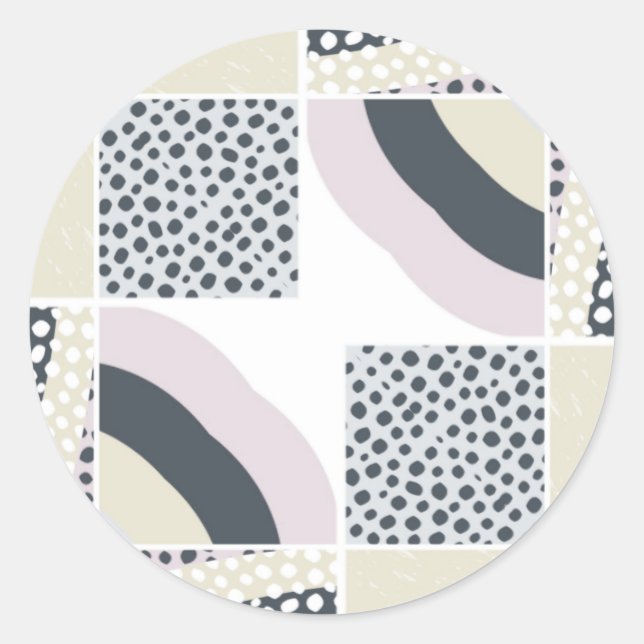 Geometric elegant mosaic background pattern classic round sticker (Front)