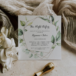 Geometric Elegant Night Before Rehearsal Dinner Invitation