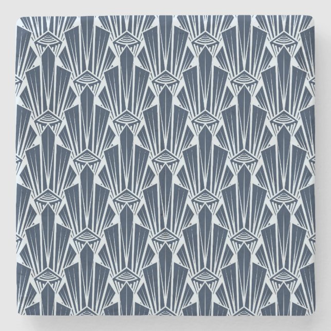 Geometric Elements: Stylised Modern Pattern Stone Coaster (Front)