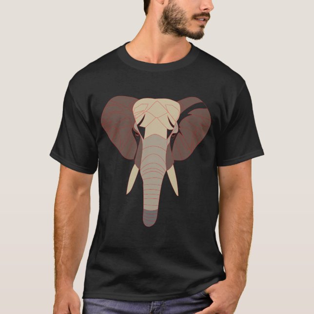 Geometric elephant head graphic T-Shirt (Front)