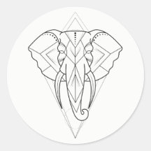 Geometric - Elephant Sticker