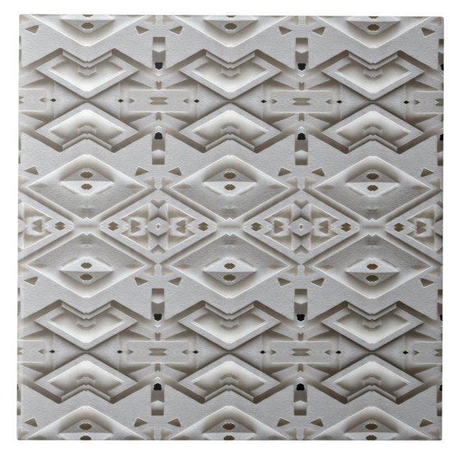 Geometric Embossed Diamond Pattern Ceramic Tile (Front)