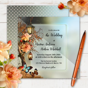 Geometric Enchanted Garden Wedding Invitation