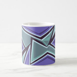 Geometric Energy Motion in Purple and Teal Coffee Mug