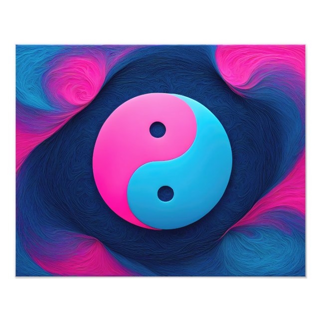 Geometric Equilibrium: Vibrant Yin Yang Pattern Photo Print (Front)