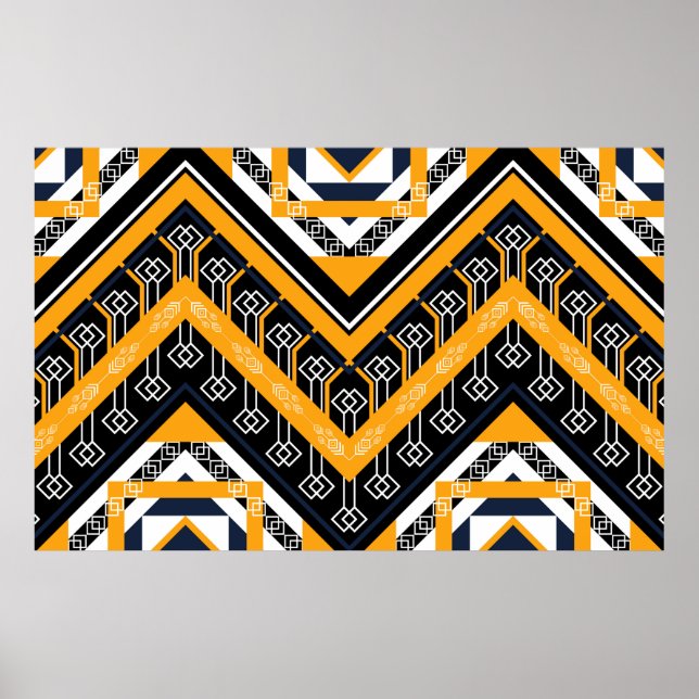 Geometric ethnic oriental pattern traditional desi poster (Front)