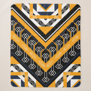 Geometric ethnic oriental pattern traditional desi sherpa blanket