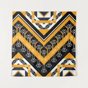 Geometric ethnic oriental pattern traditional desi tapestry