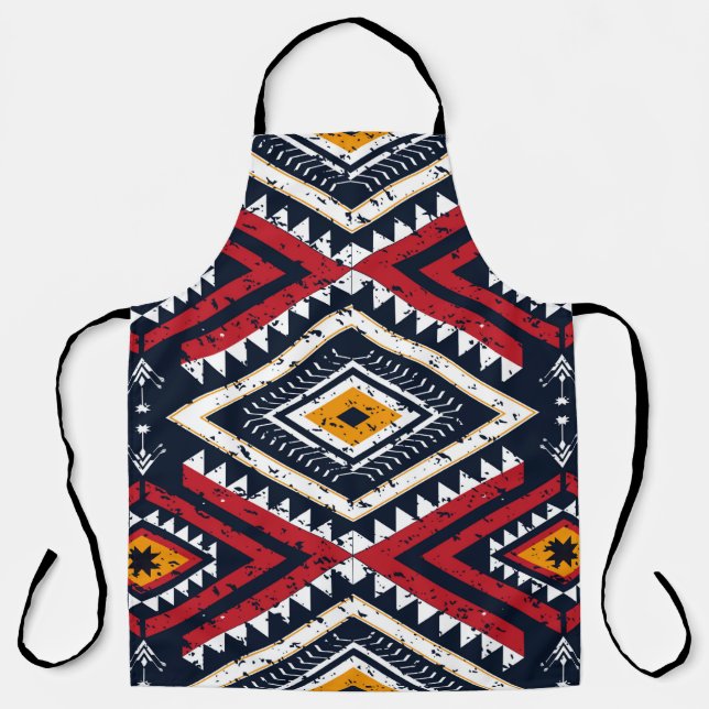Geometric ethnic oriental seamless pattern traditi apron (Front)