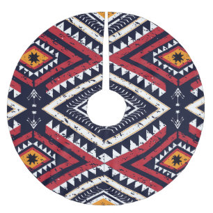 Geometric Ethnic Oriental: Traditional Seamless Brushed Polyester Tree Skirt