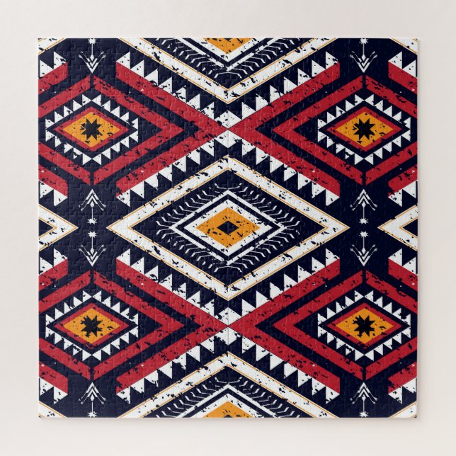 Geometric Ethnic Oriental: Traditional Seamless Jigsaw Puzzle (Vertical)