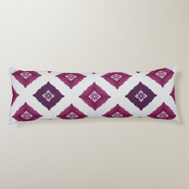 Geometric Ethnic Pattern Body Pillow – Burgundy Re (Back)