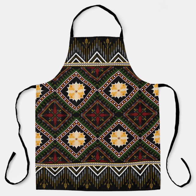 Geometric ethnic pattern seamless design apron (Front)