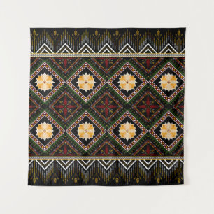 Geometric ethnic pattern seamless design tapestry