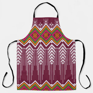 Geometric ethnic pattern traditional background, v apron