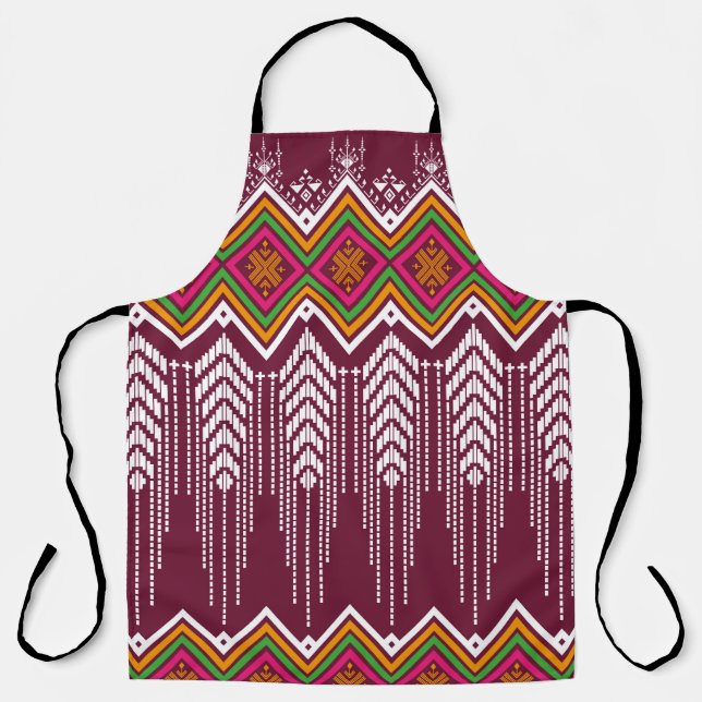 Geometric ethnic pattern traditional background, v apron (Front)