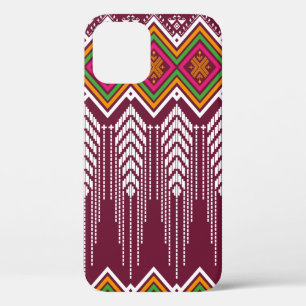 Geometric ethnic pattern traditional background, v iPhone 12 case