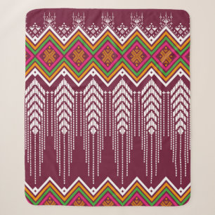 Geometric ethnic pattern traditional background, v sherpa blanket