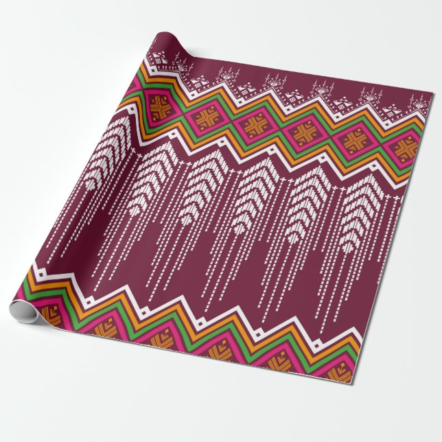 Geometric ethnic pattern traditional background, v wrapping paper (Unrolled)