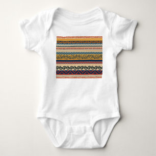 Geometric ethnic: seamless ornament background. baby bodysuit