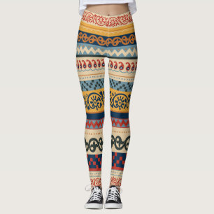 Geometric ethnic: seamless ornament background. leggings