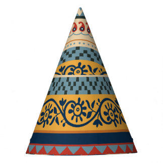 Geometric ethnic: seamless ornament background. party hat