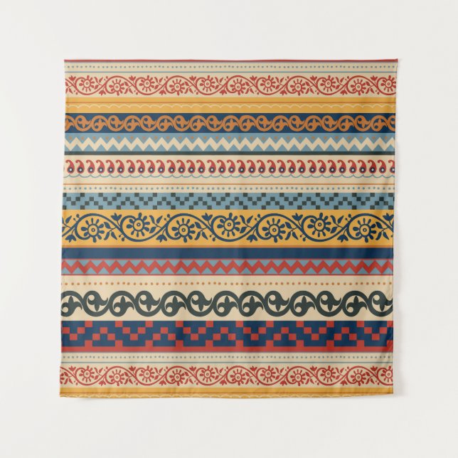 Geometric ethnic: seamless ornament background. tapestry (Front)