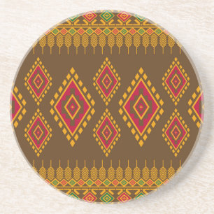 Geometric ethnic, traditional design, seamless bac coaster