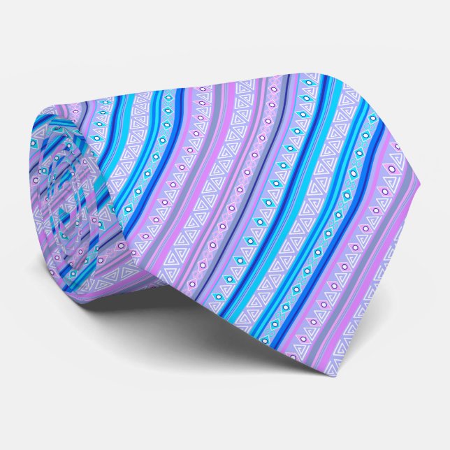 geometric ethnic tribal pattern of American Indian Tie (Rolled)