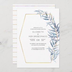 Geometric Eucalyptus Bridesmaids Luncheon Invitation