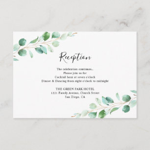 Geometric Eucalyptus Greenery Reception Card