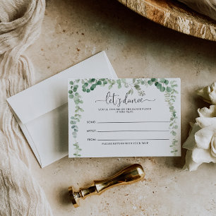 Geometric Eucalyptus Wedding Song Request Card