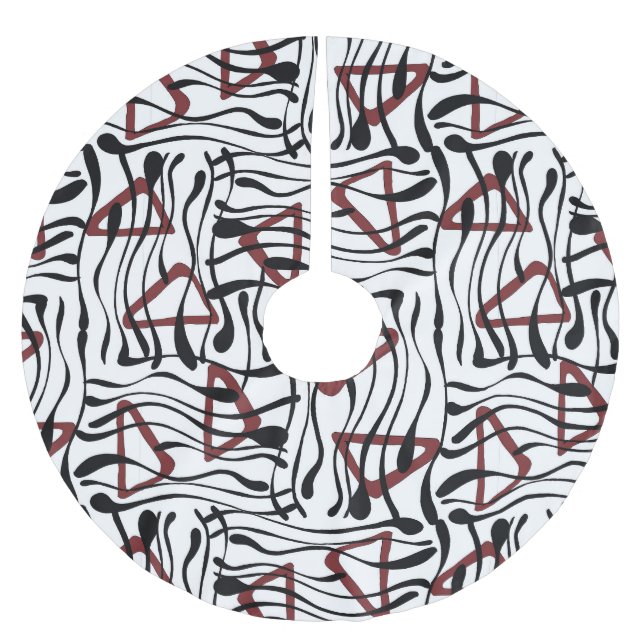 Geometric Fabric: Artistic Pattern Design. Brushed Polyester Tree Skirt (Front)