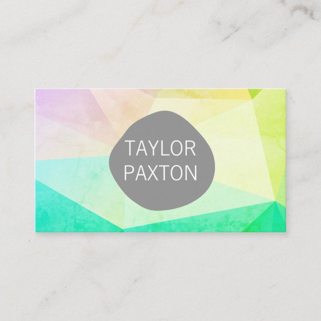 Geometric Faceted Business Card (Front)