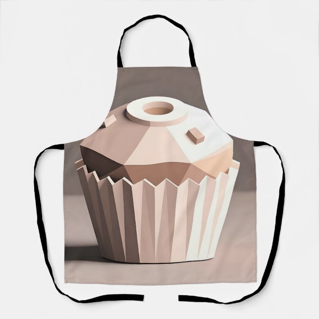 Geometric Faceted Cupcake Art Apron (Front)
