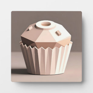 Geometric Faceted Cupcake Art Plaque