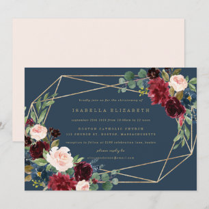 Geometric Fall Elegance Christening Invitation