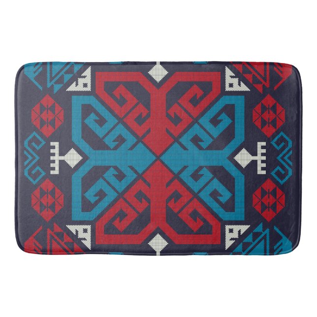 Geometric fashion classic cute-trendy colourful bath mat (Front)