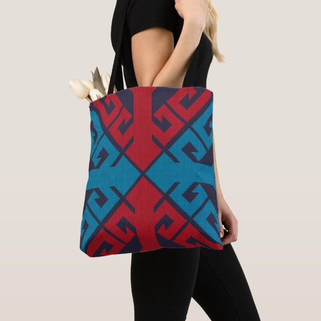 Geometric fashion classic cute-trendy colourful tote bag (Close Up)