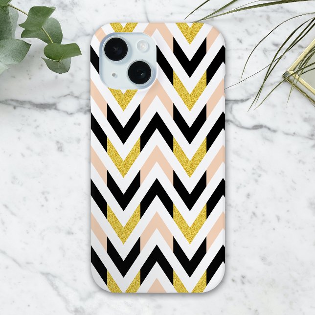 Geometric Faux Glitter Chevron Pattern Case-Mate i iPhone Case (Creator Uploaded)