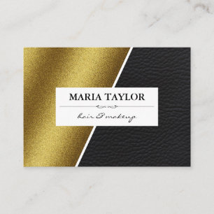 Geometric Faux Gold Leather Colour Blocks Business Card
