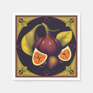 Geometric Fig Fruit with Sleek and Modern Forms Napkin